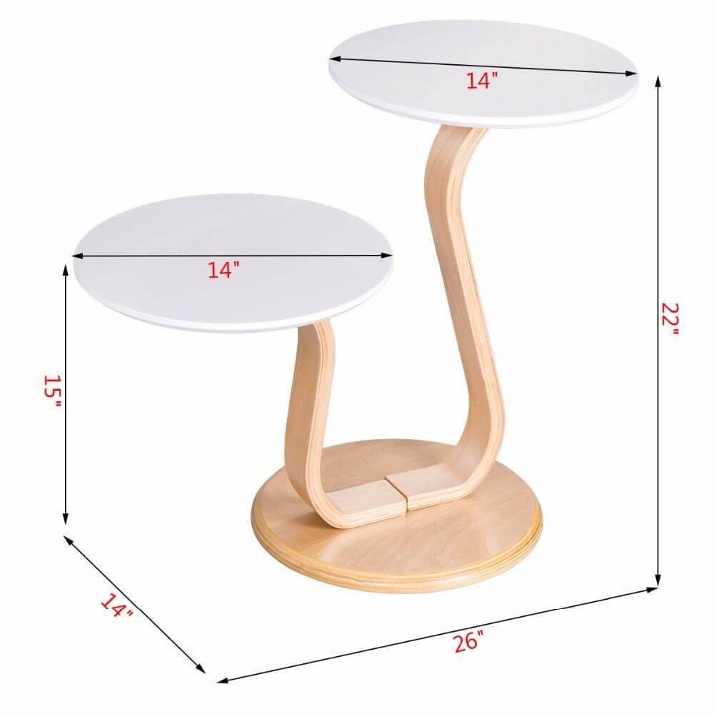 Modern Luxury Bentwood End Accent Table w/Curved Leg - MaviGadget