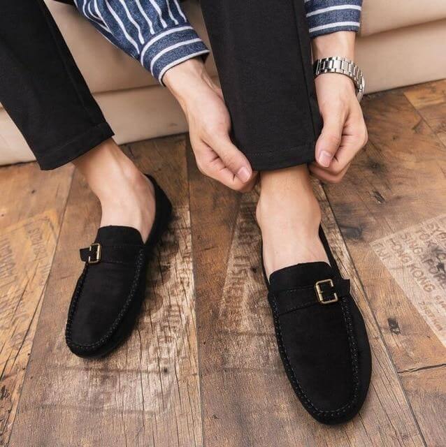 Luxury Suede Leather Slip On Driving Shoes for Men - MaviGadget