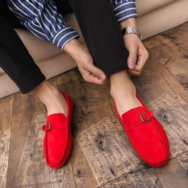 Luxury Suede Leather Slip On Driving Shoes for Men - MaviGadget