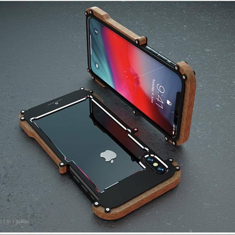 Wood Aluminum Frame Bumper iPhone Case - MaviGadget