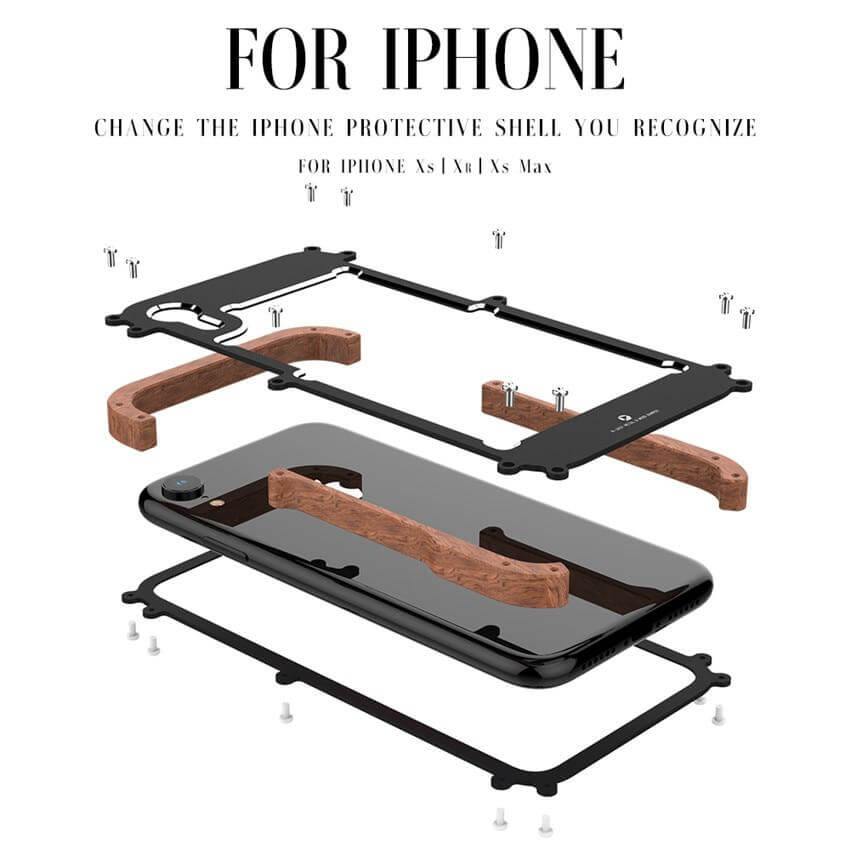Wood Aluminum Frame Bumper iPhone Case - MaviGadget
