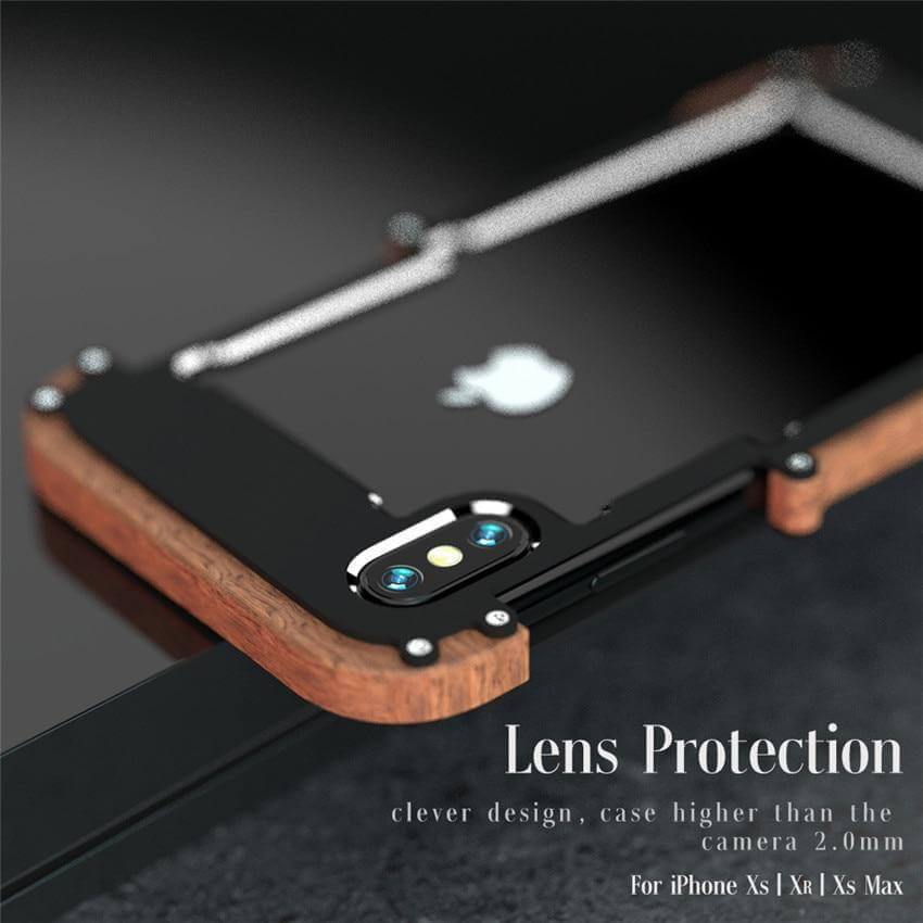 Wood Aluminum Frame Bumper iPhone Case - MaviGadget