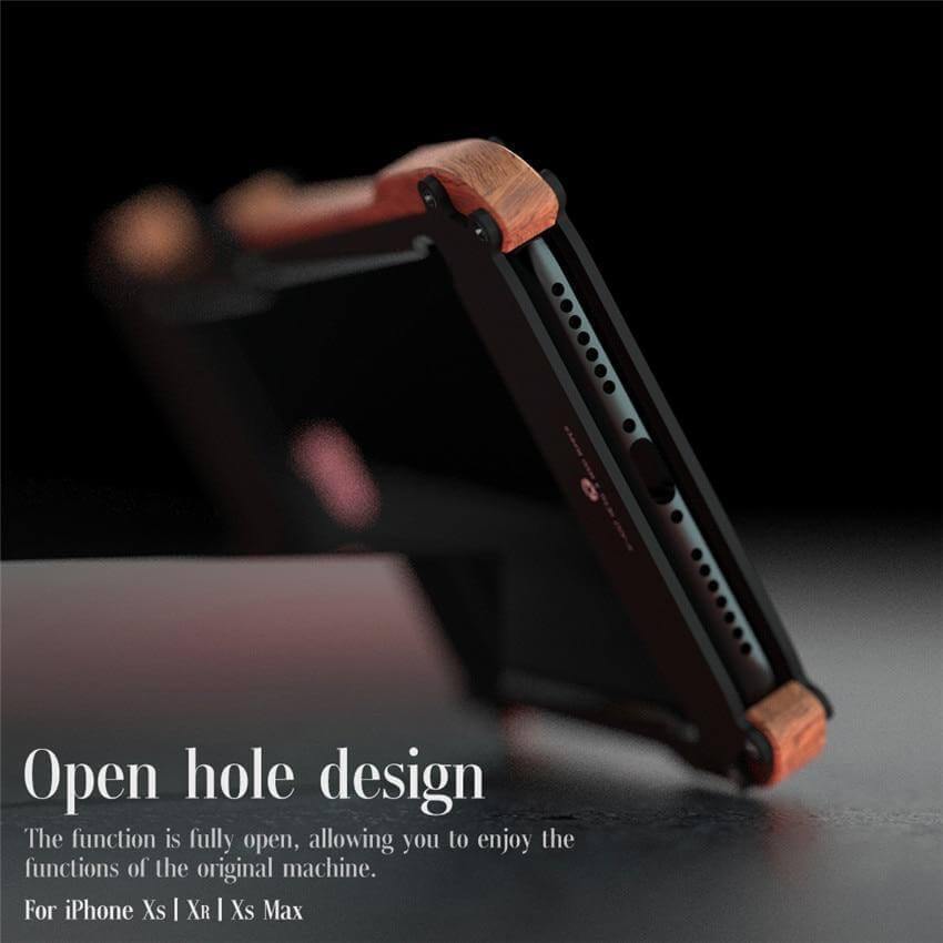 Wood Aluminum Frame Bumper iPhone Case - MaviGadget