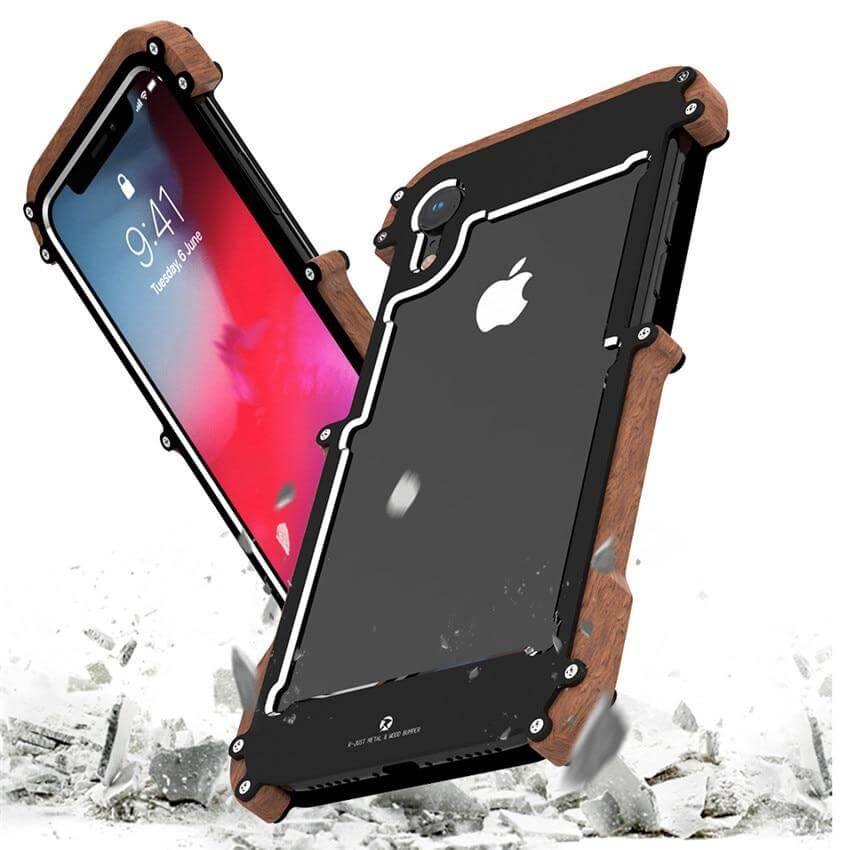 Wood Aluminum Frame Bumper iPhone Case - MaviGadget