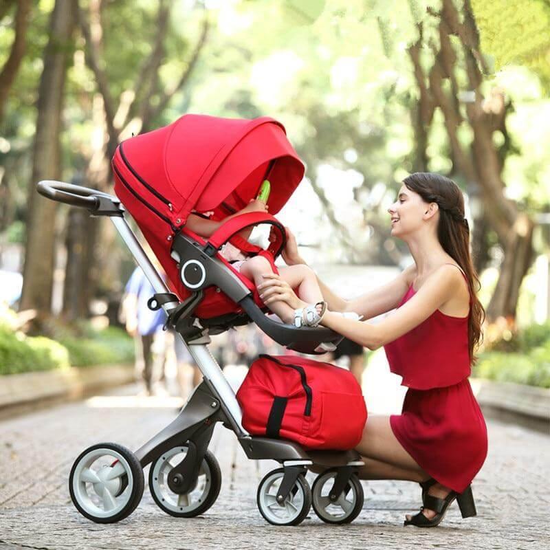 Luxury High End and High Landscape Red Baby Stroller - MaviGadget