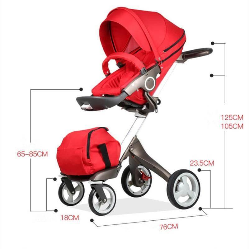 Luxury High End and High Landscape Red Baby Stroller - MaviGadget
