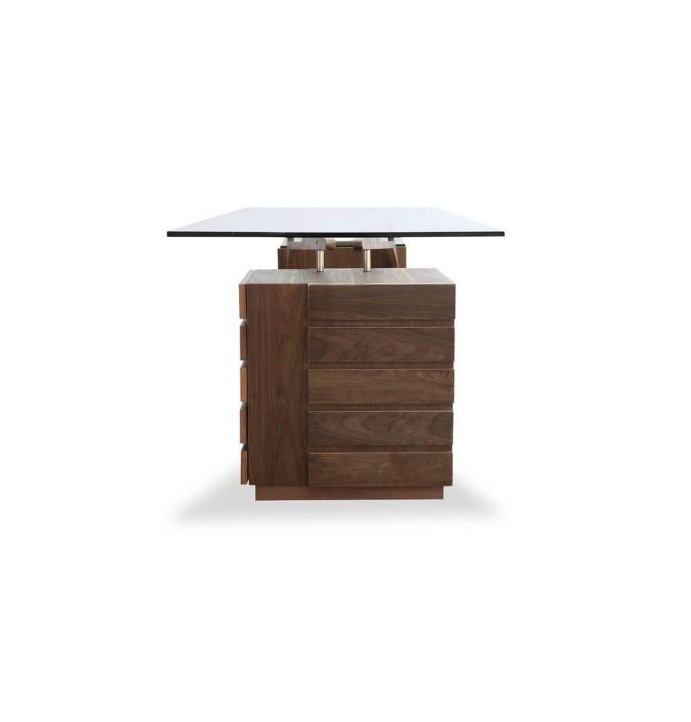Futuristic Walnut Protractor Modern Desk - MaviGadget