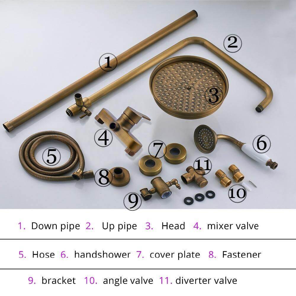 Elegant Luxury Antique Rainfall Bathroom Shower Set - MaviGadget