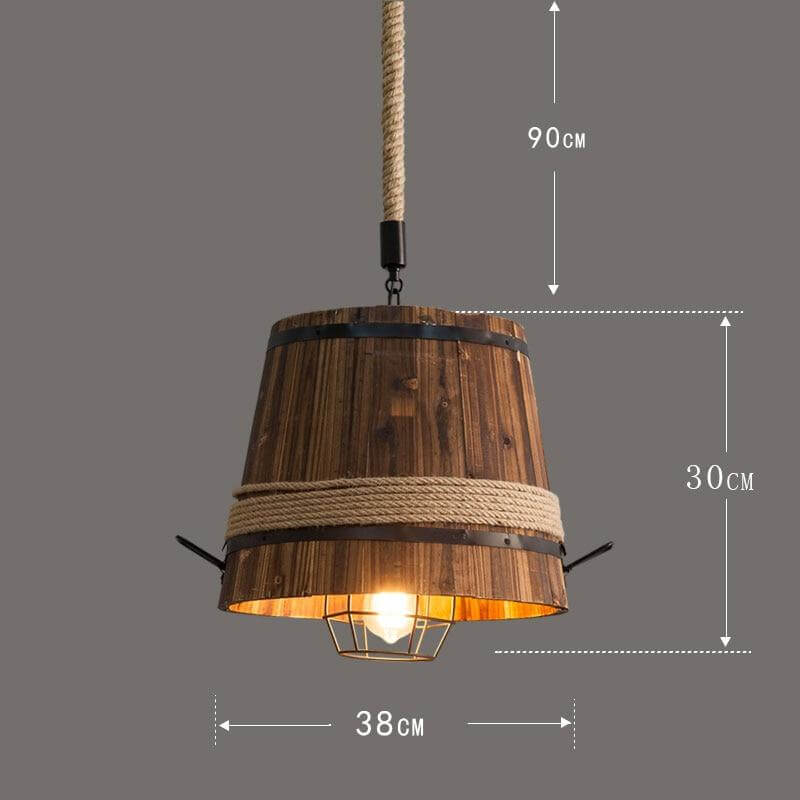 American Retro Wooden Barrel Chandelier - MaviGadget