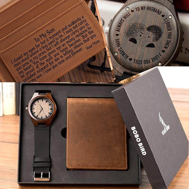 Personalized Men Watch and Wallet Gift Set - MaviGadget