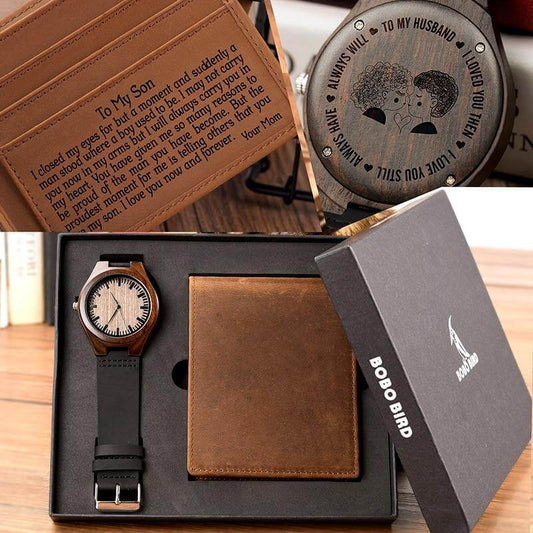 Personalized Men Watch and Wallet Gift Set - MaviGadget