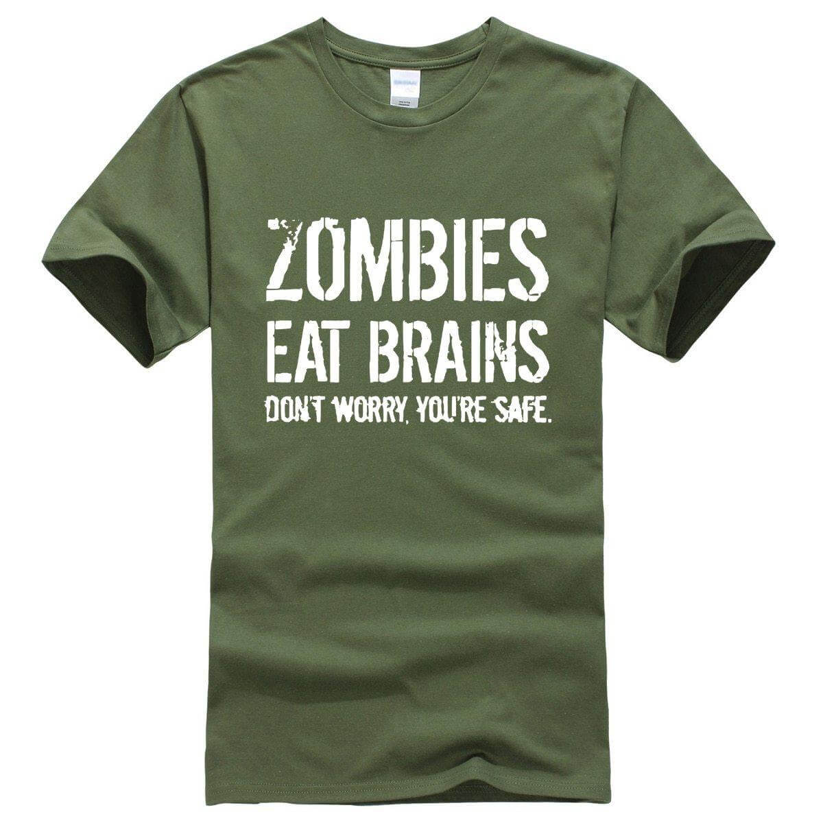 Zombies Eat Brains Funny T-shirt - MaviGadget