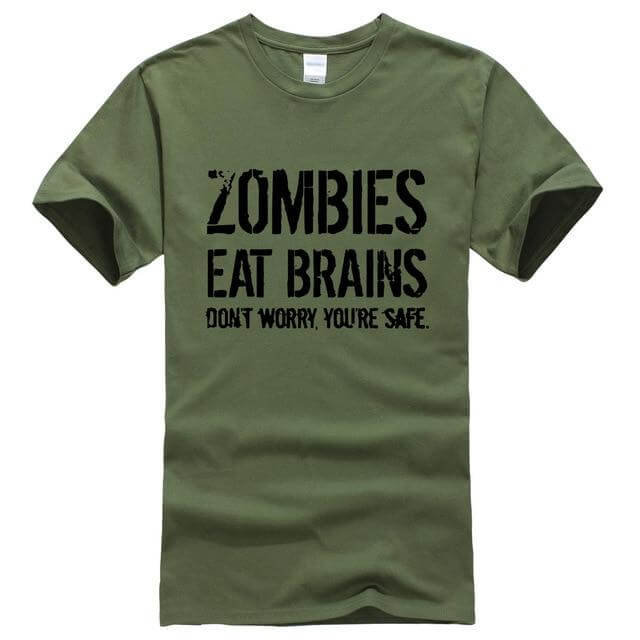 Zombies Eat Brains Funny T-shirt - MaviGadget