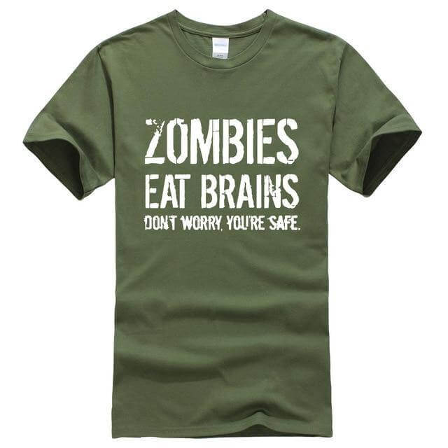 Zombies Eat Brains Funny T-shirt - MaviGadget