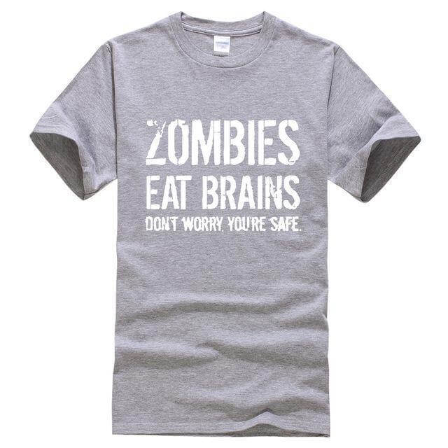 Zombies Eat Brains Funny T-shirt - MaviGadget