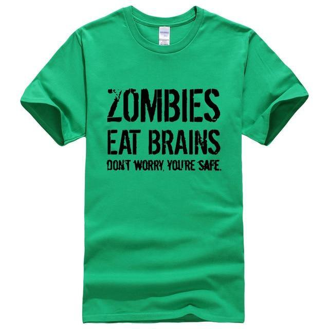 Zombies Eat Brains Funny T-shirt - MaviGadget