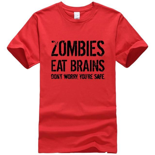 Zombies Eat Brains Funny T-shirt - MaviGadget