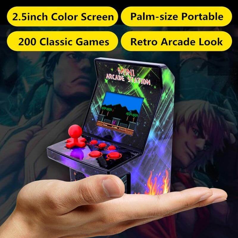 8-Bit Mini Arcade Games WITH Built-in 200 Classic Games - MaviGadget
