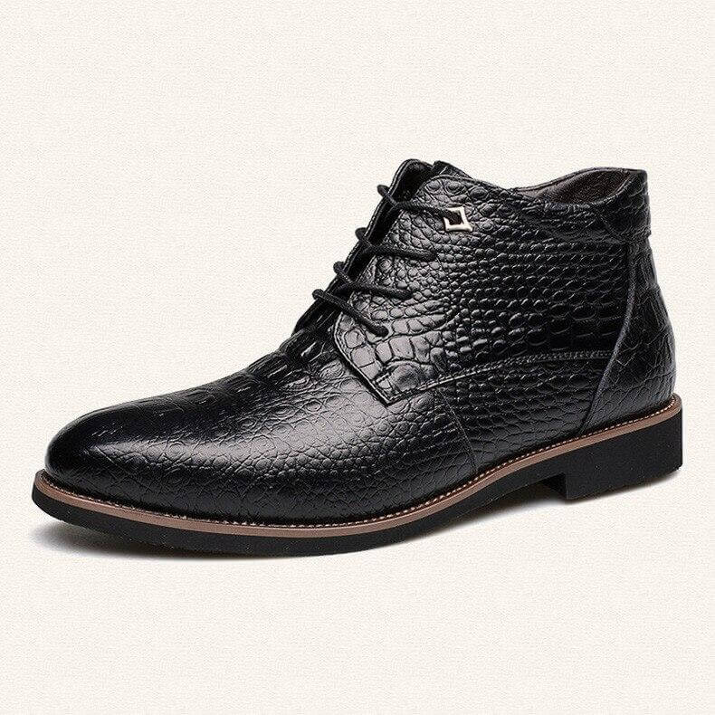 Leather Warm Thick Men Winter Boots - MaviGadget