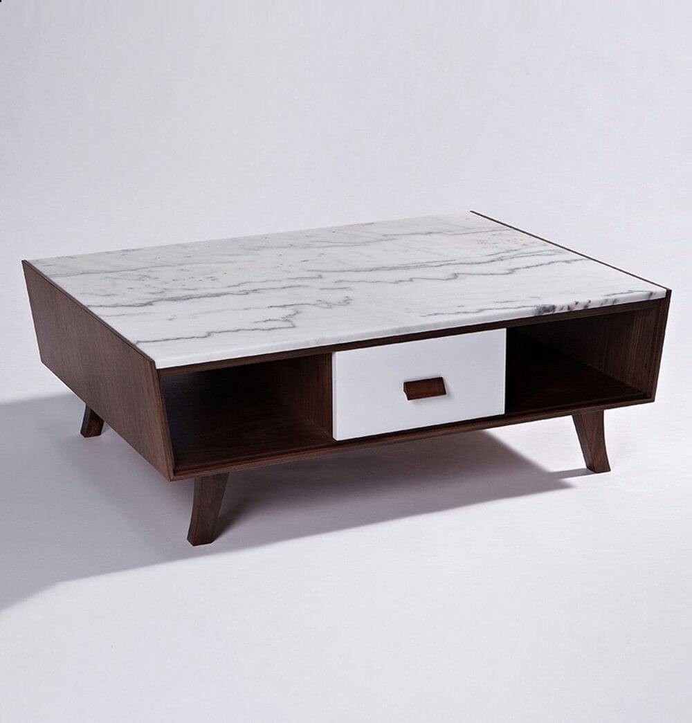 Luxury Vera Wood & Marble Coffee Table - MaviGadget
