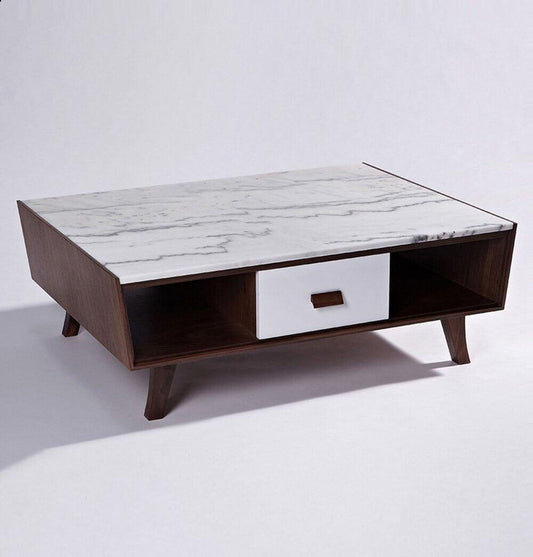 Luxury Vera Wood & Marble Coffee Table - MaviGadget