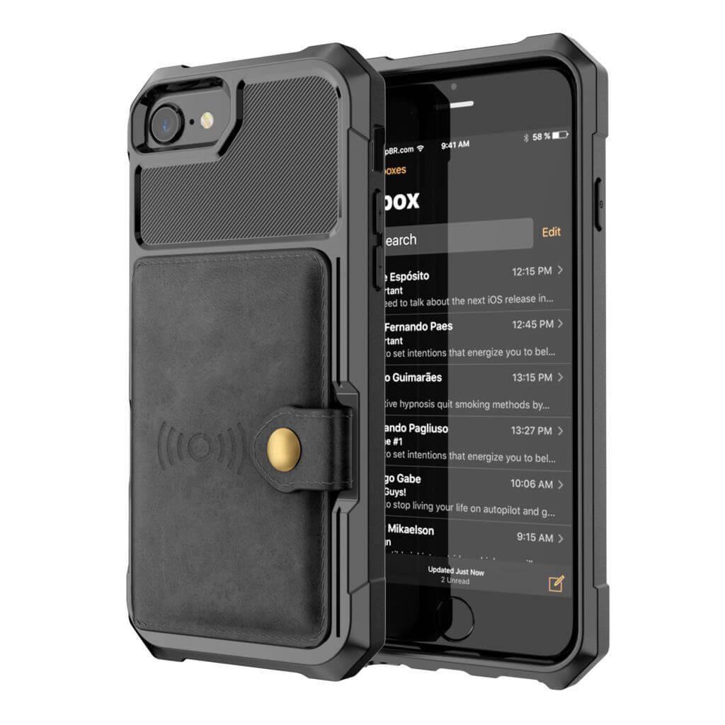 Luxury Leather Buckle Wallet Case for iPhone - MaviGadget