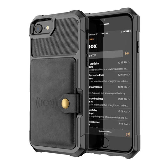 Luxury Leather Buckle Wallet Case for iPhone - MaviGadget