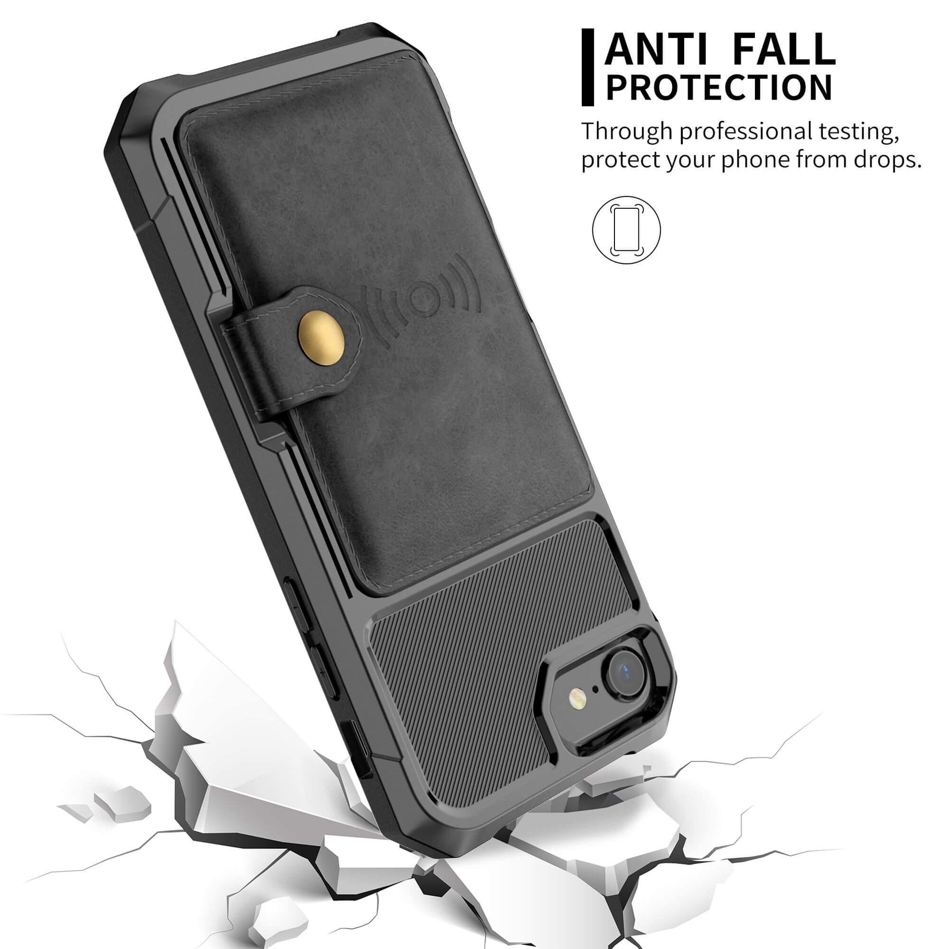 Luxury Leather Buckle Wallet Case for iPhone - MaviGadget