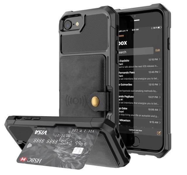 Luxury Leather Buckle Wallet Case for iPhone - MaviGadget