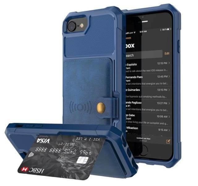 Luxury Leather Buckle Wallet Case for iPhone - MaviGadget