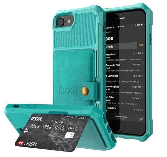 Luxury Leather Buckle Wallet Case for iPhone - MaviGadget