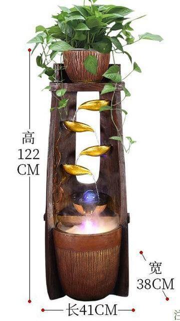 Gold Leaf Lucky Fengshui Water Fountain - MaviGadget