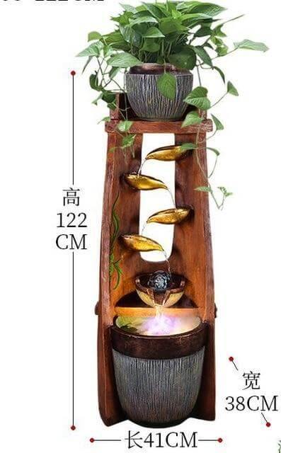 Gold Leaf Lucky Fengshui Water Fountain - MaviGadget