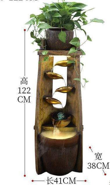 Gold Leaf Lucky Fengshui Water Fountain - MaviGadget