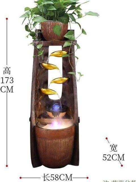 Gold Leaf Lucky Fengshui Water Fountain - MaviGadget