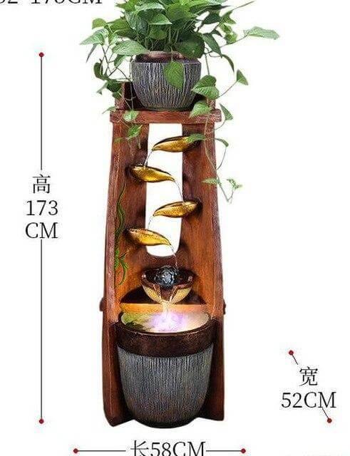 Gold Leaf Lucky Fengshui Water Fountain - MaviGadget