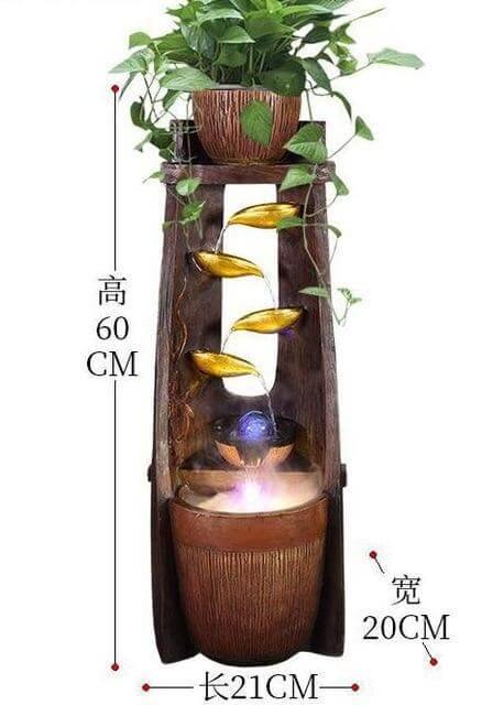 Gold Leaf Lucky Fengshui Water Fountain - MaviGadget