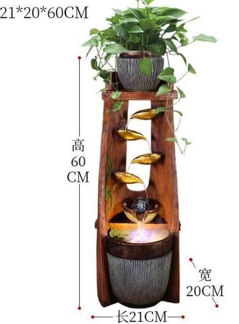 Gold Leaf Lucky Fengshui Water Fountain - MaviGadget