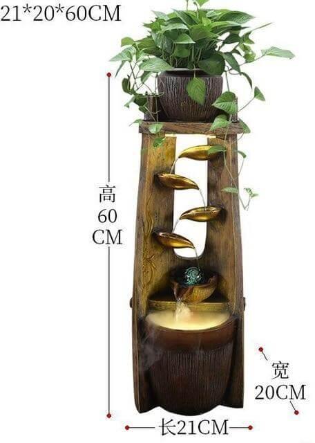 Gold Leaf Lucky Fengshui Water Fountain - MaviGadget