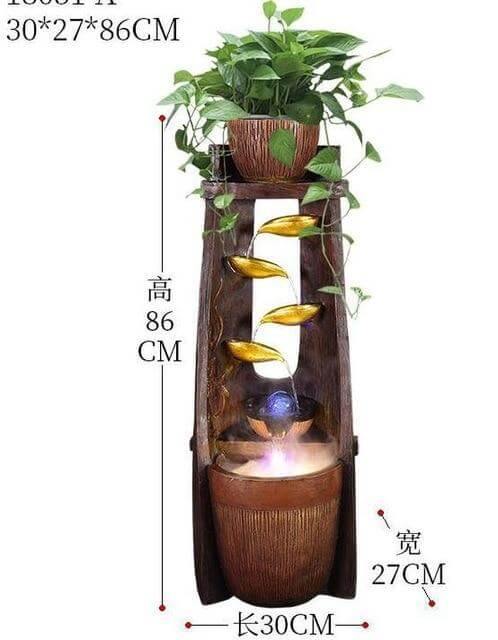 Gold Leaf Lucky Fengshui Water Fountain - MaviGadget