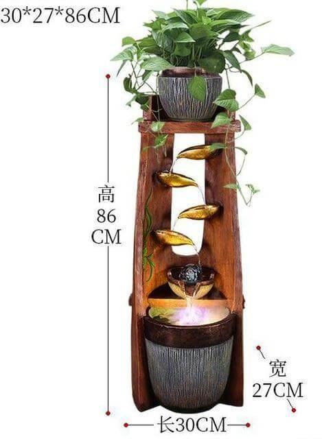 Gold Leaf Lucky Fengshui Water Fountain - MaviGadget