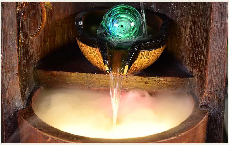 Gold Leaf Lucky Fengshui Water Fountain - MaviGadget