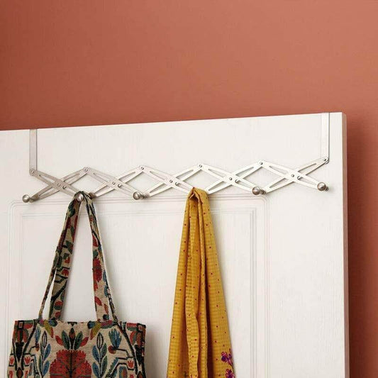 Stainless Steel 6-Hook Flexible Back Door Hanger - MaviGadget
