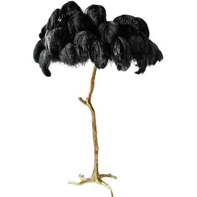 Icelandic Ostrich Feather Tree Lamp - MaviGadget