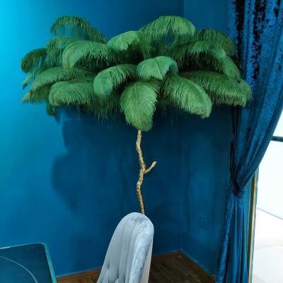 Icelandic Ostrich Feather Tree Lamp - MaviGadget