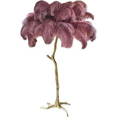 Icelandic Ostrich Feather Tree Lamp - MaviGadget