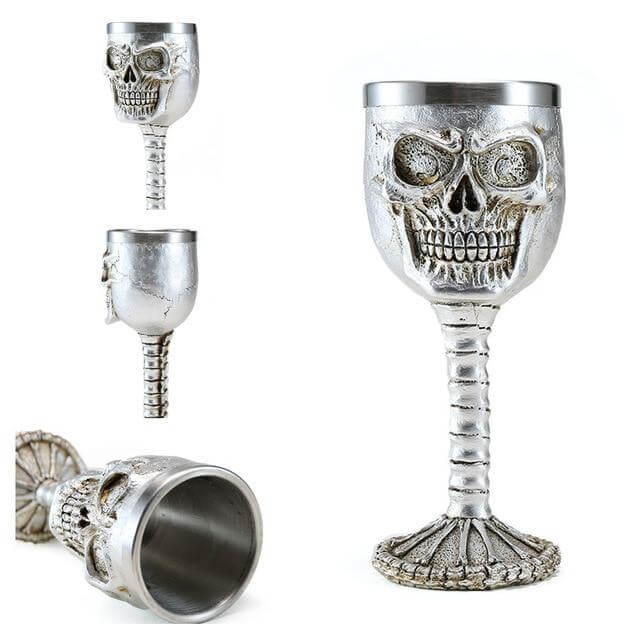 Stainless Steel Skull Gothic Goblet Cocktail Glass - MaviGadget