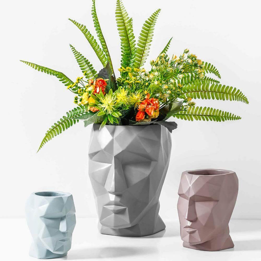 Nordic Style Modeling Geometric Lines People Face Vase Home Modern Decoration - MaviGadget