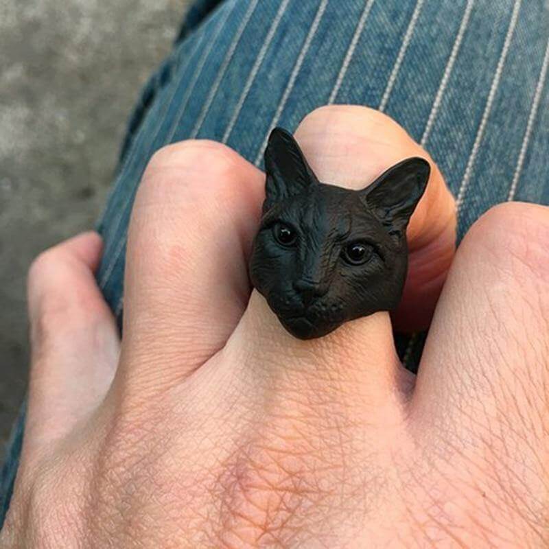 Cute Big Cat Head Ring - MaviGadget