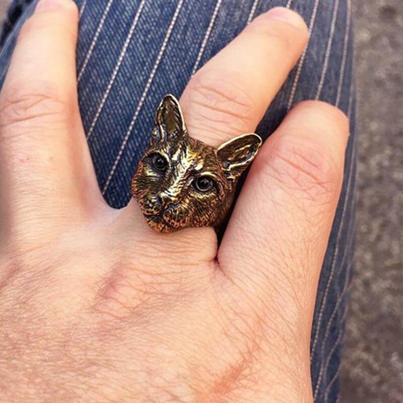 Cute Big Cat Head Ring - MaviGadget